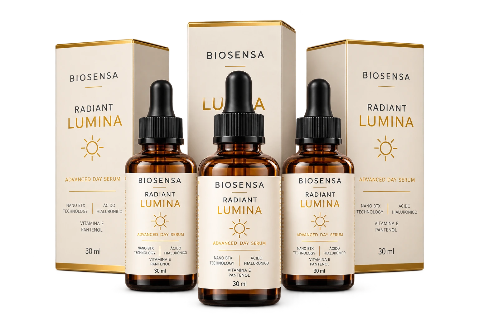 3 frascos de Radiant Lumina com embalagem original